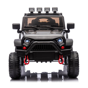 English Elm 24v Kids Electric Ride on Car with Parental Remote Dual Motors and Four Wheel Suspension Black W1578P208321
