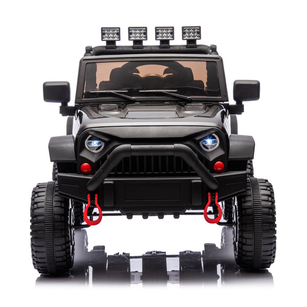 English Elm 24v Kids Electric Ride on Car with Parental Remote Dual Motors and Four Wheel Suspension Black W1578P208321