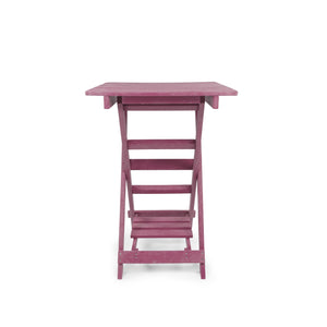 English Elm Summit Ridge Recycled Hdpe Outdoor Folding Bar Table Weather Resistant Eco Patio Burgundy B2745P409710