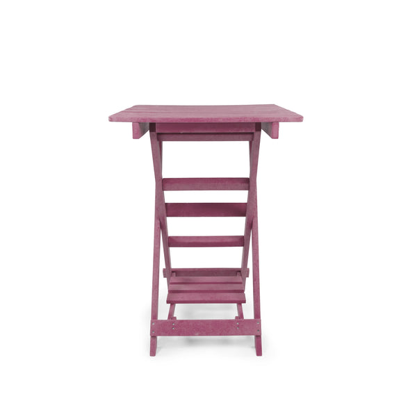 English Elm Summit Ridge Recycled Hdpe Outdoor Folding Bar Table Weather Resistant Eco Patio Burgundy B2745P409710