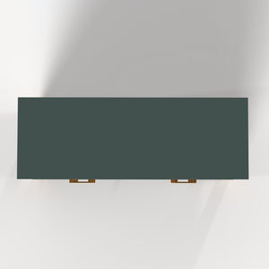 English Elm 6-drawer Solid Wood Dresser Mid-century Modern Gray Finish with Metal Bar Handles Light Green W1445P419755