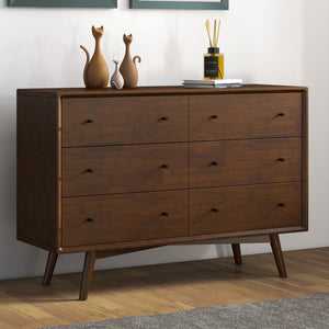 English Elm Caroline Solid Wood Dresser with Tapered Legs for a Mid Century Modern Bedroom B183P201692