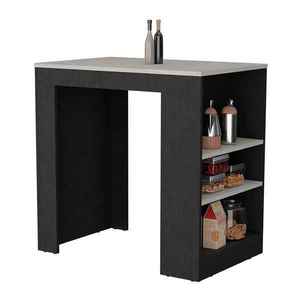 English Elm Portree Kitchen Island With Multifunctional Design, 3 Shelves, Space-Saving Storage & Modern Style B070P188818-GIGA