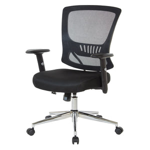 OSP Home Furnishings Mesh Task Chair with Lumbar Support Breathable Seat and Ergonomic Arms for Home Office EM91027C-3