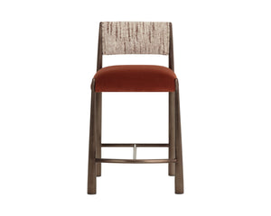 Sunpan BAYARD Counter Stool - Stylish Two-Tone Upholstery with Dark Bronze Legs for Modern Interiors 112803
