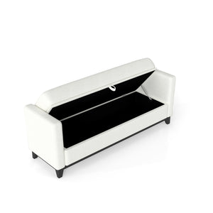 English Elm 66 Inch Sherpa Upholstered Storage Bench with Fluted Wood Base and Bolster Pillows W1658P446122