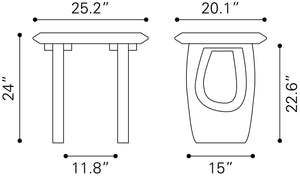 Arasan Accent Table Black 110225 Zuo Modern