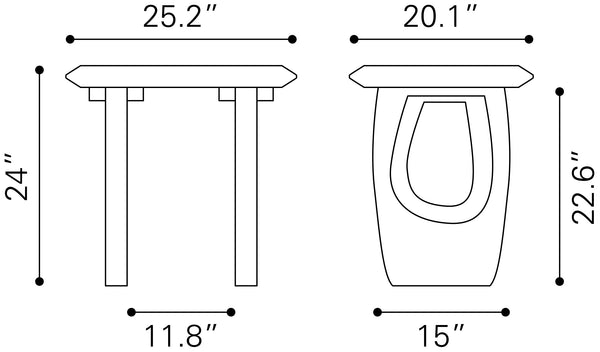 Arasan Accent Table Black 110225 Zuo Modern