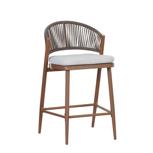 English Elm Christopher Knight Home® - Outdoor 26" Aluminum Frame Counter Stools Set Of 2 With Stylish Scallop Backrest & Cushions N772P245123T