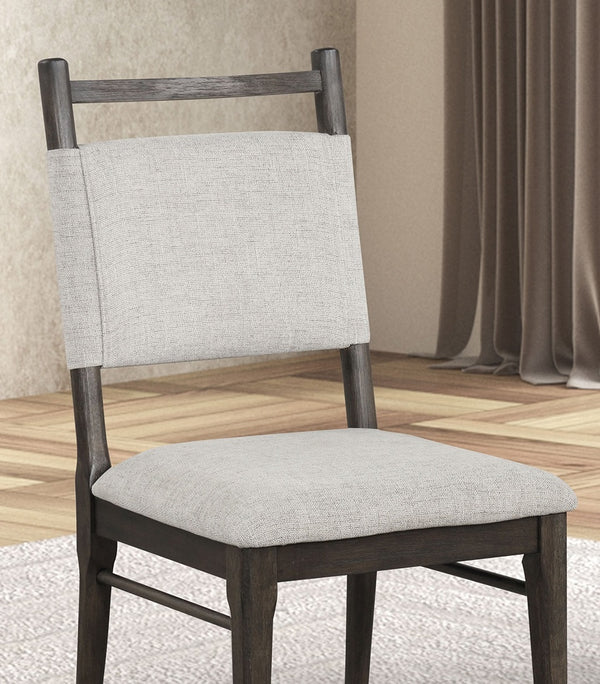 English Elm Dark Walnut Upholstered Side Chairs Set of 2 - Modern Wegner Leg Dining Seats, 100% Polyester Cozy Finish B011P321003