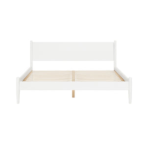 English Elm Mid-Century California King Wooden Platform Bed - Stylish White Finish, Durable Design & Comfort B016S00032