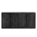 English Elm U-Style Distinctive Features Of A Four-Door Cabinet Sideboard With Ash Veneer Suitable For Hallway, Entryway, Living Room