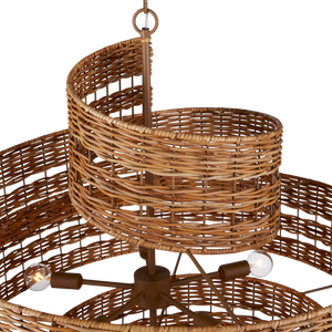 Saisei Chandelier: A Stunning Rattan and Wrought Iron Design Inspired by Cosmic Regeneration Artistry