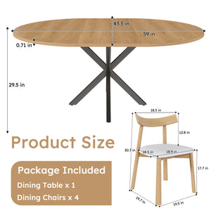 English Elm 59-inch Expandable Glass Top Dining Set Seats 8 with Upholstered Chairs X-base W2700S00124