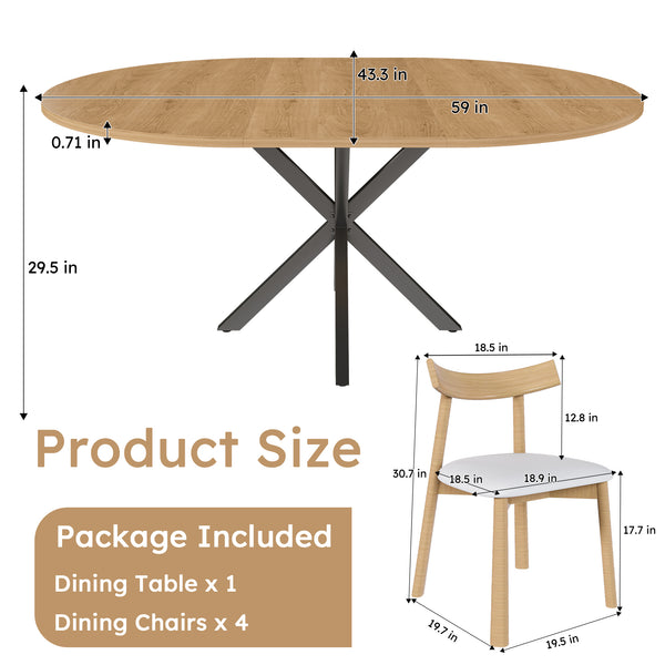English Elm 59-inch Expandable Glass Top Dining Set Seats 8 with Upholstered Chairs X-base W2700S00124