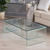 Christopher Knight Home® - Noble House - Ramona Glass Coffee Table with Shelf