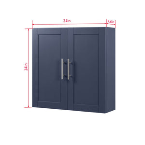 English Elm Wood Hanging Cabinet With Adjustable Shelves – Stylish Blue Storage For Home Décor & Organization W914P292872-GIGA