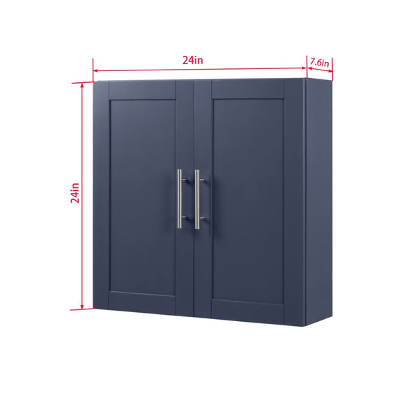 English Elm Wood Hanging Cabinet With Adjustable Shelves – Stylish Blue Storage For Home Décor & Organization W914P292872-GIGA