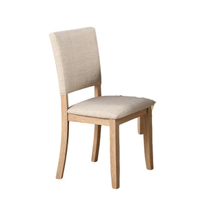 English Elm Contemporary Round Pedestal Dining Set with Upholstered Chairs for Modern Interiors Natural B2741S00781