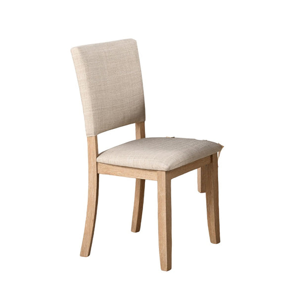 English Elm Contemporary Round Pedestal Dining Set with Upholstered Chairs for Modern Interiors Natural B2741S00781