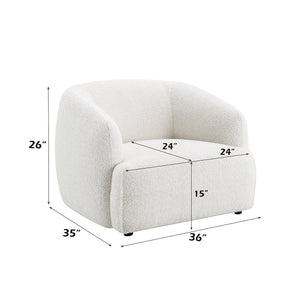 English Elm Lucifer White Shimmer Fabric Chair with Full Foam Cushion, Wooden Frame, Plastic Legs, 220lb Capacity B2726P308603