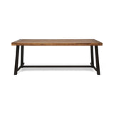 Christopher Knight Home® - Noble House - Carlisle Outdoor Eight Seater Wooden Dining Table, Teak and Rustic Metal Finish