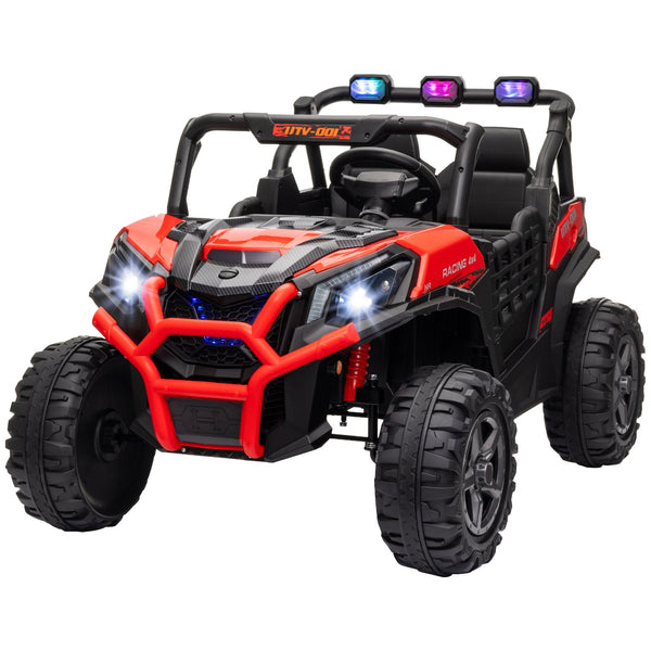English Elm Qaba 24v Two Seat Kids Ride on Car with Dual Motors Spring Suspension Remote Red W2225P249872