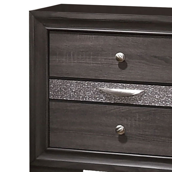 English Elm Nightstand Pearl White Lacquer with Textured Drawers and Clear Acrylic Legs Glam Bedroom B056P416772