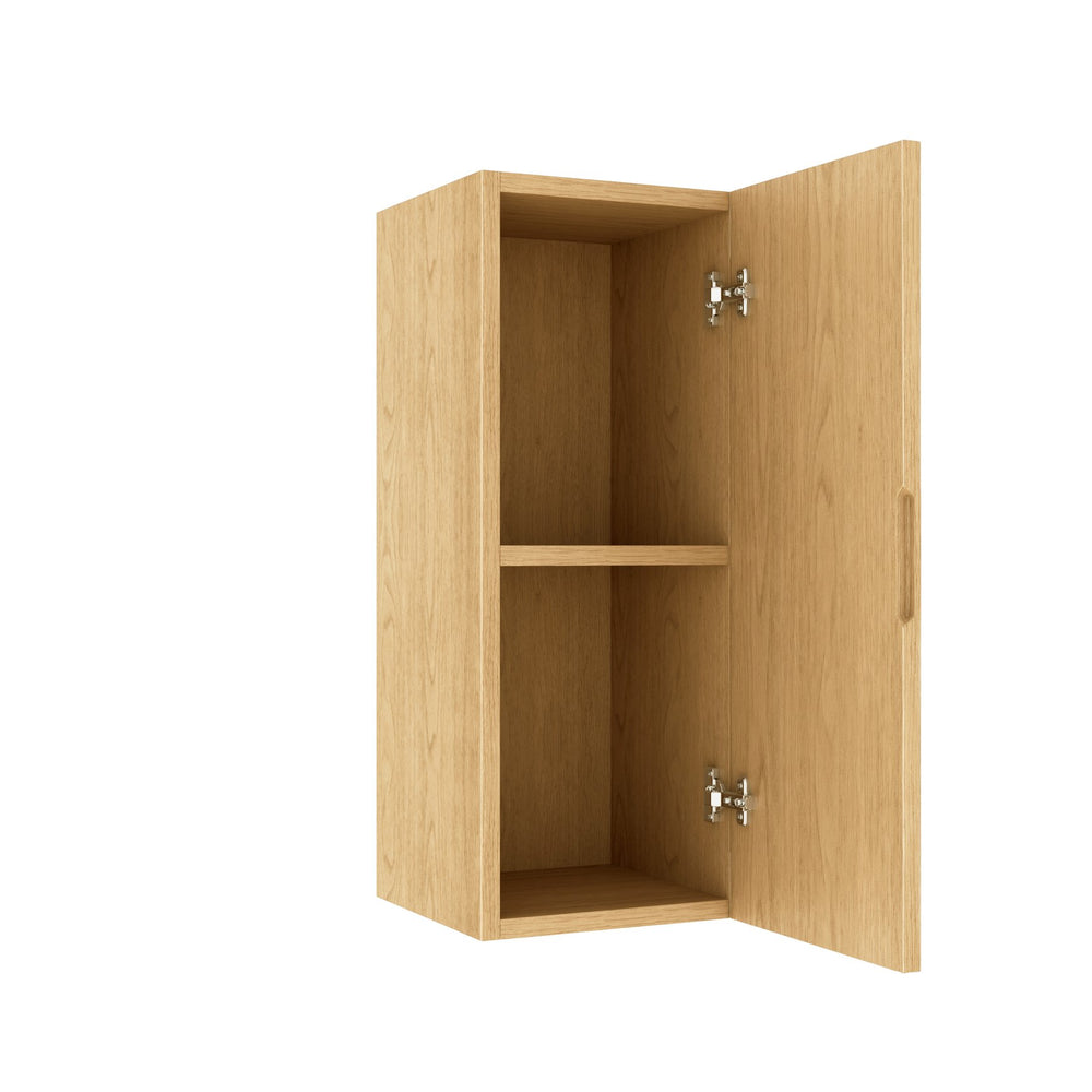 English Elm BOI Corolla Oak Wall-Mounted 12" Floating Bathroom Vanity Side Cabinet with Soft-Close Door, Adjustable Shelf W2615P268883