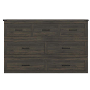 English Elm Murphy Full-Size Cabinet Bed with Built-In Charging Station, Storage Drawer & 700lb Capacity Comfort Gray 57.25 L x 27 W x 6 H N733S293997G