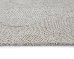Sunpan Calathea Hand-Tufted Rug - Unique Artisan Craftsmanship with Tropical Palm Leaf Design for Your Home Oatmeal