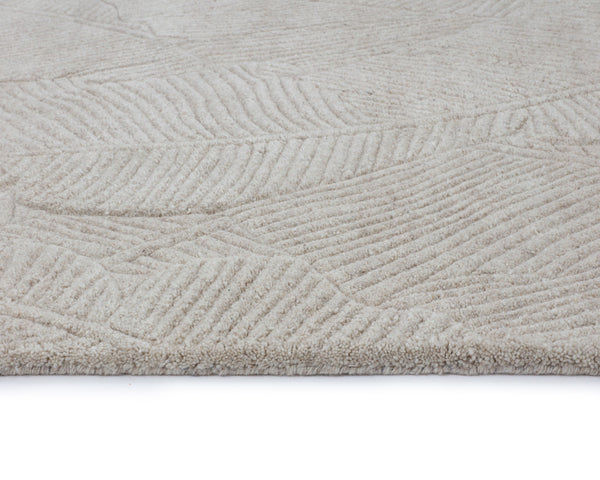 Sunpan Calathea Hand-Tufted Rug - Unique Artisan Craftsmanship with Tropical Palm Leaf Design for Your Home Oatmeal