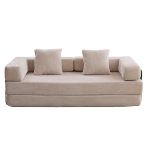 English Elm Floor Couch, Comfy Convertible Sofa Bed With Armrest, Corduroy Fabric, Perfect For Small Spaces! W3723P345007