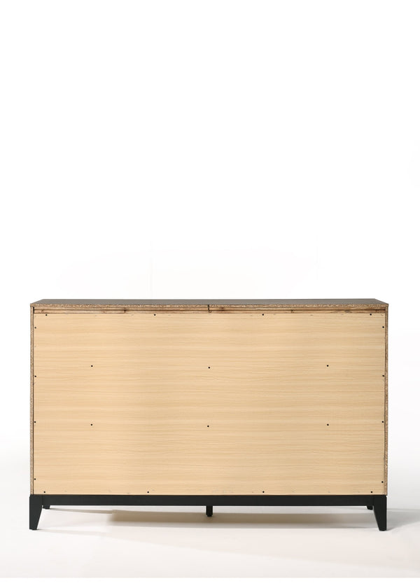 English Elm Valdemar Weathered Gray Finish Dresser with Six Smooth-Glide Dovetail Drawers and Nickel Handles Gray 60 L x 19 W x 35 H B2726P261861