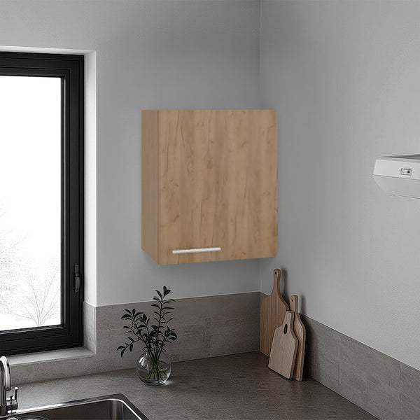English Elm Sterling Wall Mounted Cabinet Two Interior Shelves Walnut Finish Compact Storage Unit Natural B097P474307