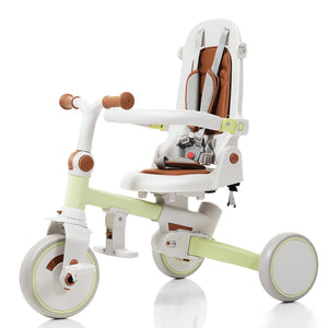 English Elm 7 in 1 Convertible Toddler Trike Aluminum Foldable Push Bike with Canopy for Ages 1 to 6 Green N726P248345L