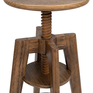 English Elm Jennifer Taylor Home - Spencer Oak Adjustable Bar Counter Stool in Walnut Brown — Minimalist Scandinavian Design, Durable Solid Wood, Ergonomic Footrest B2719P252308