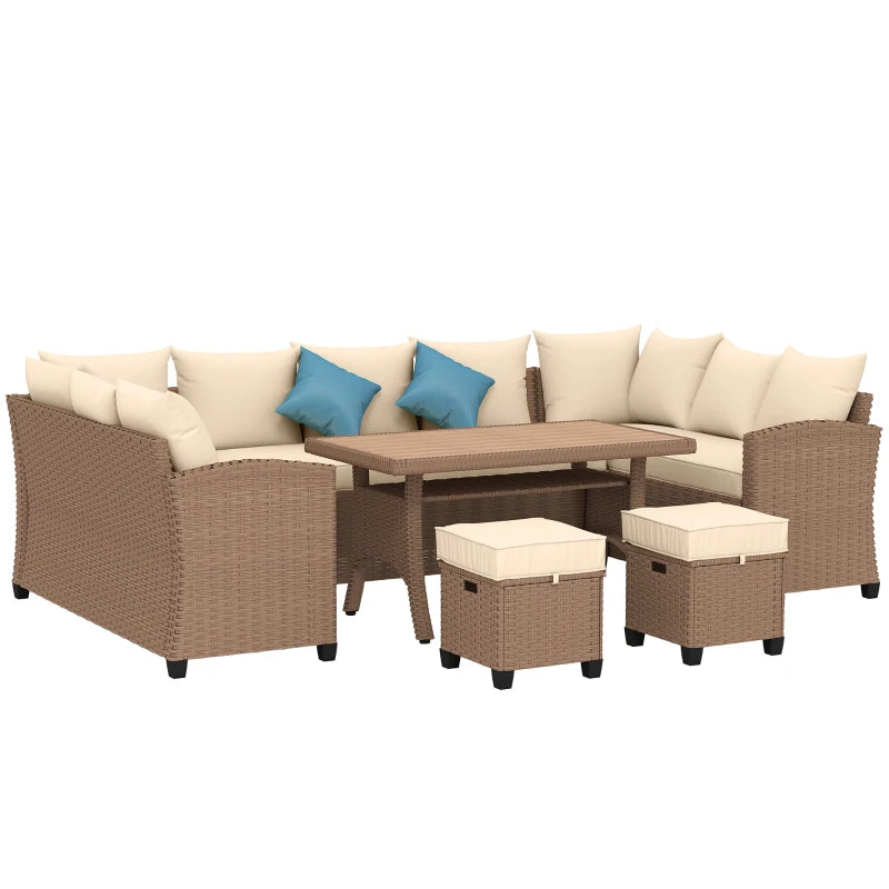 English Elm Patio 6 Piece Modular Sectional Set Pe Rattan Wicker Outdoor Conversation Furniture T3971S00135