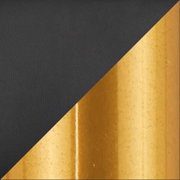 English Elm Fixed-height Industrial Counter Stools Tufted Faux Leather Black Metal Set of 2 B202S02144