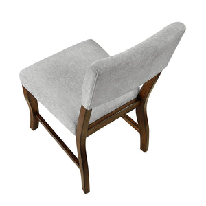English Elm Contemporary High Back Chenille Dining Chairs Solid Wood Frame Upholstered Set Brown,Gray B011P439061