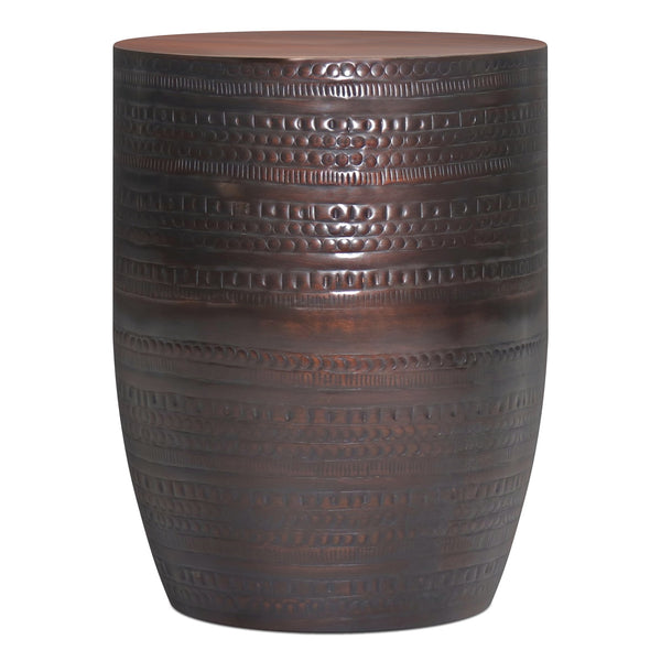 English Elm Johnsen 15" Wide Tribal Pattern Metal Accent Table - Handcrafted Iron In Rich Oil Rubbed Bronze Finish B136P158963