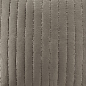 JLA Home INK+IVY - Cotton Quilted Euro Sham with Embroidered Texture, Breathable 26x26 Farmhouse Accent Pillow Cover Taupe II11-229