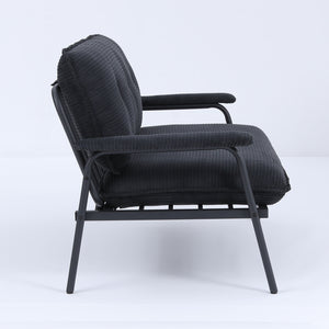 English Elm The 53-inch sofa with durable metal frame and sponge cushions, space-saving American-style comfort for studio living Black W3371P309476