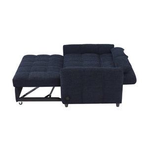 English Elm 52.8" Chenille Tufted Convertible Loveseat Sleeper with Usb Ports for Studio Spaces N719P230296C