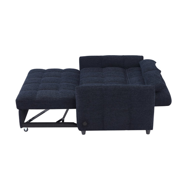 English Elm 52.8" Chenille Tufted Convertible Loveseat Sleeper with Usb Ports for Studio Spaces N719P230296C