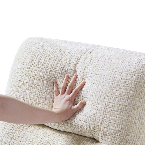 English Elm Comfortable Swivel Chair with Ottoman, Chenille Upholstery, Silver Metal Base, Plush Modern Comfort Beige 30 L x 35 W x 30 H B011P304982