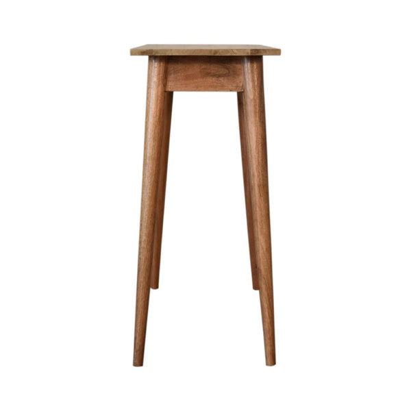 English Elm Solid Wood Mini Nordic Writing Desk - Compact Mango Design With 1 Drawer & Tapered Legs In Light Brown B182P280772-GIGA