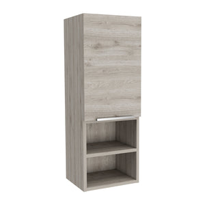 English Elm Milwaukee Smokey Oak Medicine Cabinet with Mirror Door, Two Interior Shelves and Open Bottom Storage Light Gray 36 L x 16 W x 4 H B128P148941