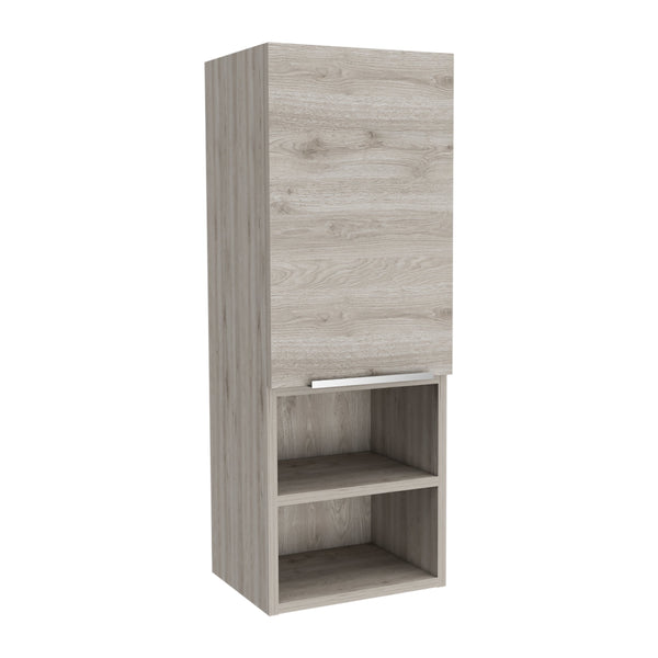 English Elm Milwaukee Smokey Oak Medicine Cabinet with Mirror Door, Two Interior Shelves and Open Bottom Storage Light Gray 36 L x 16 W x 4 H B128P148941