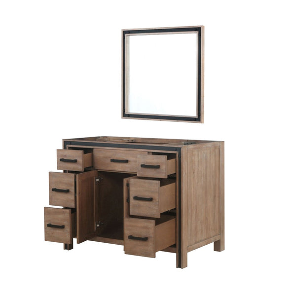 English Elm Rustic Barnwood Bath Vanity Set With Coordinating Mirror, Ample Storage & Farmhouse Charm – 48"X22" B2731S00541-GIGA